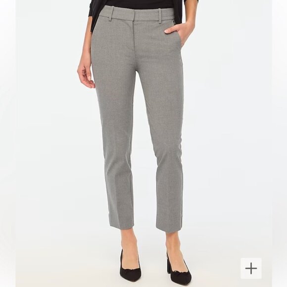 J. CREW Women's EUC Ruby Crop Pant Gray Twill Ankle Pants | Size 14 - Picture 1 of 9